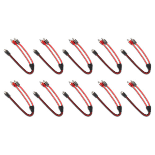 DS18 R1F2M.10PK - Level 2 RCA 100% Copper OFC Y Connector 1 FEMALE to 2 MALE - 10 Pack