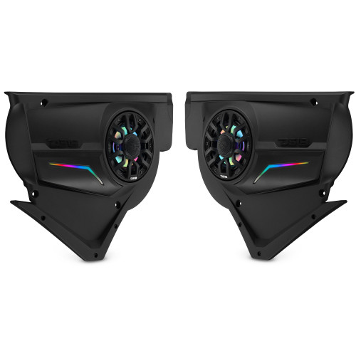 DS18 CA-X3FD6LD - Can-Am Maverick X3 Door Speaker Panels with 6.5" NXL-IQ6/BK and Digital LED Lighting