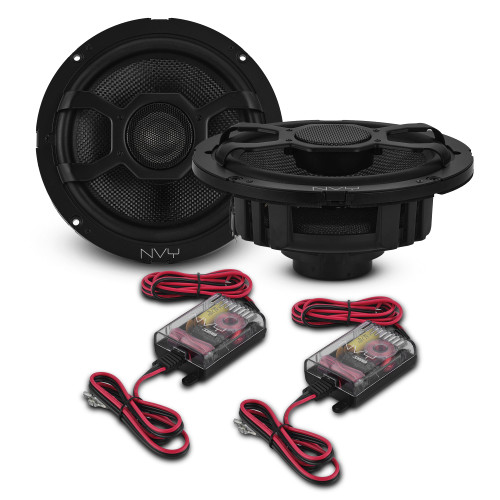 DS18 NVY-6GFMTO-N4 - 6.5" Component Speakers with Water-Resistant Glass Fiber Cone & Neodymium Magnet | 120W RMS 4-Ohm