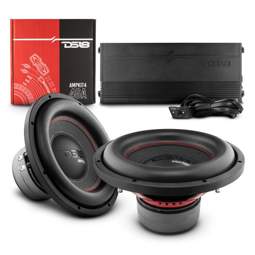 DS18 PKG-SUB2 - Bass Bundle: Dual 12" Subwoofers with Monoblock Amplifier and Installation Kit