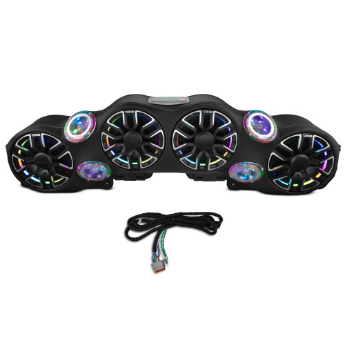 DS18 NVY-JLSBARLD - Jeep JL/JLU/JT Loaded Sound Bar - 4x 8” NVY-M8 Speakers, 4x PRO-TW4LD Tweeters & LED Lighting