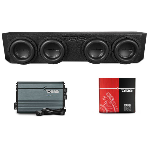 DS18 EBM-FFPGLAD-4X8.LDPKG - 2018-2026 Jeep Gladiator Quadruple 8” Ported Subwoofer Under Seat Enclosure with Amplifier