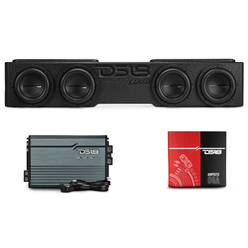 DS18 EBM-FFPUFCG-4X8.LDPKG - Loaded 4 x 8" Subwoofer Enclosure for Chevy/GMC Crew Cabs (2007-2026) and Ford F-150/Super Duty Crew Cabs (2009-2026)