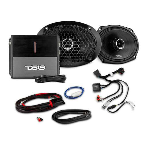 DS18 HARLEY.PKG2 - 2014-Up Harley-Davidson Street Glide or Road Glide Rear Upgrade Package - 2x PRO Mid-Range w/ Twetter | 1x Amplifier