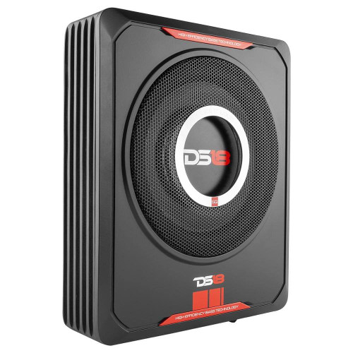 DS18 JK-SQBASS+HARNESS - SQ 8" Under Seat Amplified Subwoofer with Plug and Play Harness for JK and JKU Jeeps.