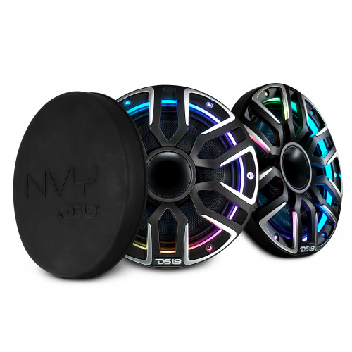 DS18 NVY-M8DC/BK - 8" Marine Grade Hybrid Coaxial Speaker With Neodymium Magnet, Kevlar Cone, and Compression Driver | 200W RMS 4-Ohm