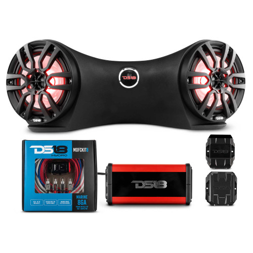 DS18 JSD8-JS-PKG - Extreme Sound System for Jet Skis - Loaded with 2 x 8" Coaxial Marine Speakers with RGB LED Lights