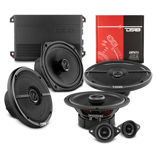 DS18 VS-TACOMABETTER - DS18 2005-2021 Toyota Tacoma Double and Access Cab Front and Back Doors Speakers Better Upgrade/Replacement Package 1600 Watts