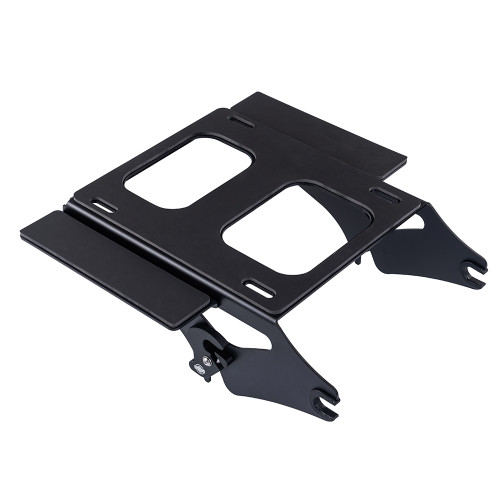 Black Detachable Two Up Rear Tour Trunk Pack Mounting Rack For '09Up Harley Touring