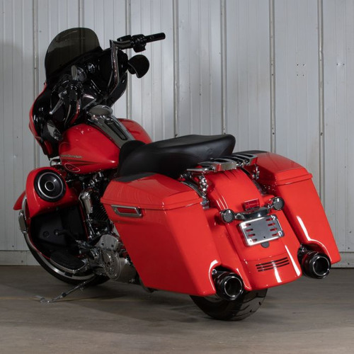 Color Matched 4" Dual Cut Stretched Saddlebags for Harley® Touring '14-'23