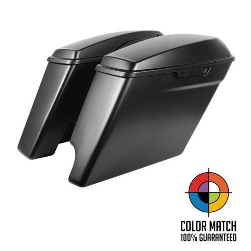 Color Matched 2-Into-1 Extended 4" Stretched Saddlebags for Harley® Touring '14-'23