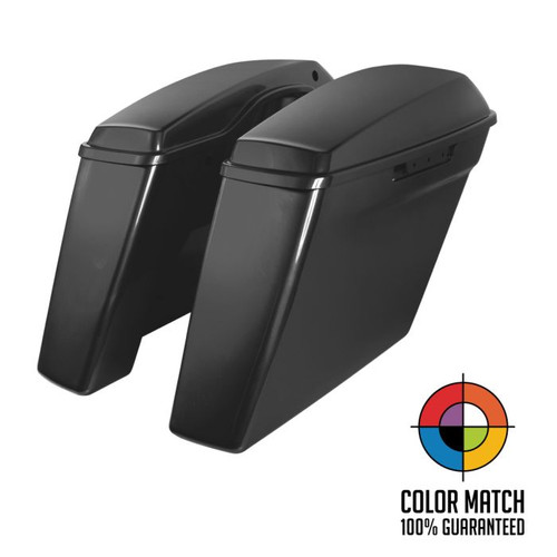 Color Matched Dual Blocked Extended 4" Stretched Saddlebags for Harley® Touring '14-'23