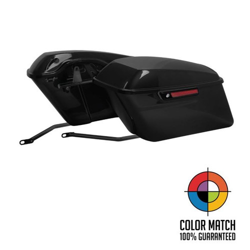 Color Matched Standard Saddlebag Conversion Kit w/ Black Hardware for Harley® Softail '84-'17