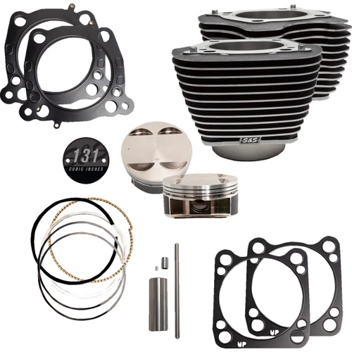 S&S Cycle #320-0621 - 131" Hot Set Up® - 4-5/8" Stroke - Wrinkle Black w/Highlight - M8