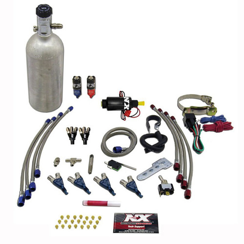 Nitrous Express 60008P Nitrous Express 4 Cyl Piranha Nitrous Kit (For EFI Applications) w/1.4lb Bottle