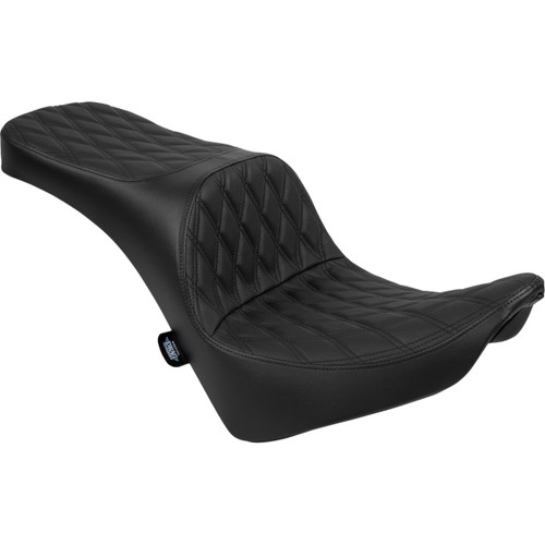 Drag Specialties Seats - Freedom Seat - Vinyl - Double Diamond Black Stitch - FL/FX '18-'25