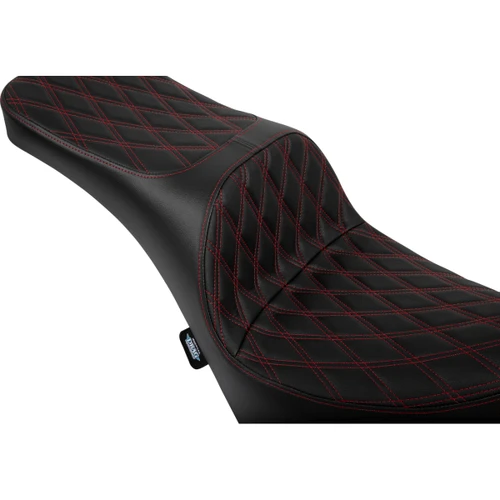 Drag Specialties Seats - Freedom Seat - Vinyl - Double Diamond Red Stitch - FL/FX '18-'25