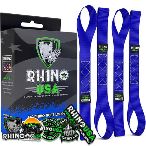 Rhino USA SOFT4PACK-BLU Rhino USA Soft Loops Motorcycle Tie-Down Set 4-Pack Blue