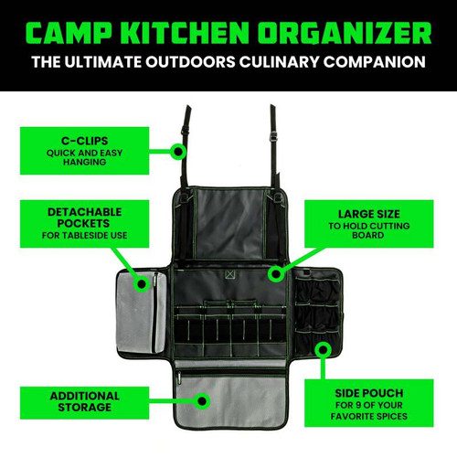 Rhino USA AC-SBCAMPKIT-BLK Rhino USA Camp Kitchen Organizer Bag (Black)