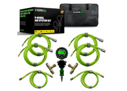 Rhino USA AC-TI4W-GRN Rhino USA Multi-Tire Inflation Kit (4-Wheel)(Green)