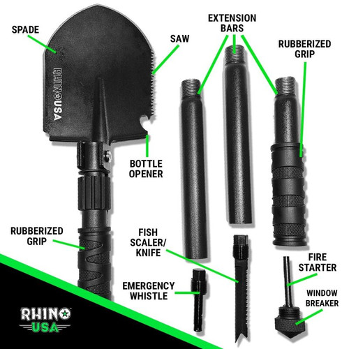 Rhino USA RNO-SURVIVAL-SHOVEL Rhino USA Ultimate Survival Shovel