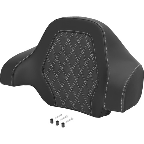 Saddlemen #071018406 - Deluxe Tour Pack Sissy Bar Pad - Lattice Stitch - White