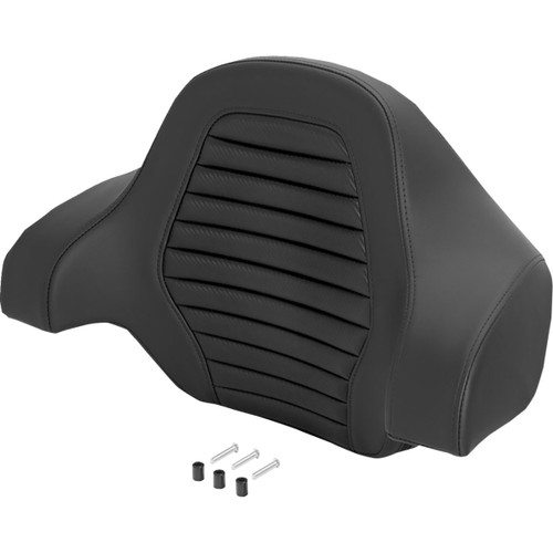Saddlemen #071020500 - Deluxe Tour Pack Sissy Bar Pad - Carbon Fiber - Black Tuck 'n Roll Stitch
