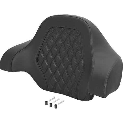 Saddlemen #071020700 - Deluxe Tour Pack Sissy Bar Pad - Carbon Fiber - Black Lattice Stitch