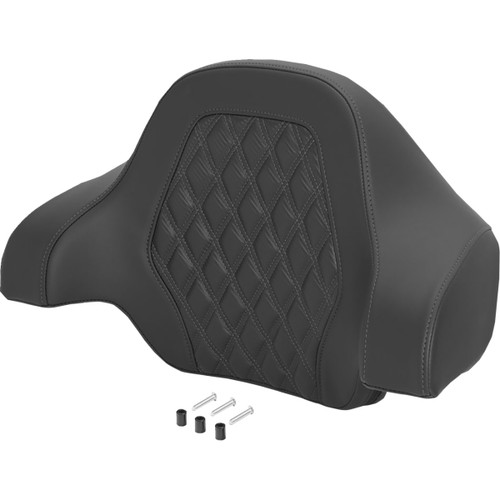 Saddlemen #071020702 - Deluxe Tour Pack Sissy Bar Pad - Carbon Fiber - Gray Lattice Stitch