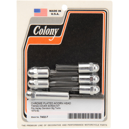 Colony #7402-7 - Acorn Screw Kit - Cam Cover - '70-'99 Big Twin