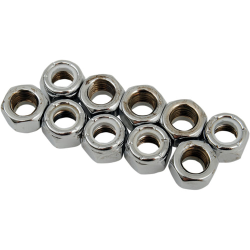 Drag Specialties - Nuts - Nylon - Chrome - 5/16"-24