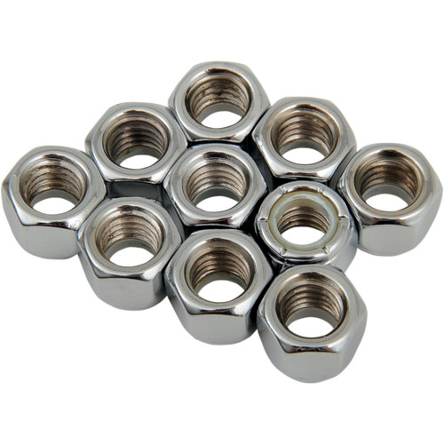 Drag Specialties - Nuts - Nylon - Chrome - 3/8"-16