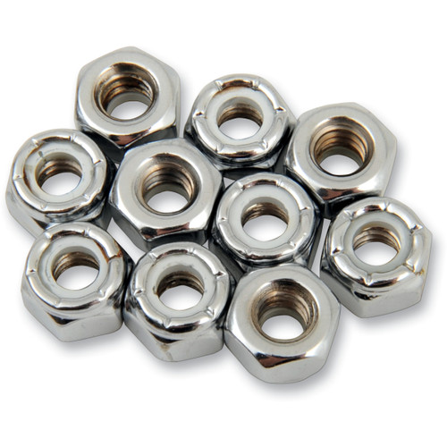 Drag Specialties - Nuts - Nylon - Chrome - 1/4"-20
