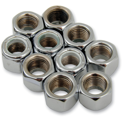 Drag Specialties - Nuts - Nylon - Chrome - 3/8"-24