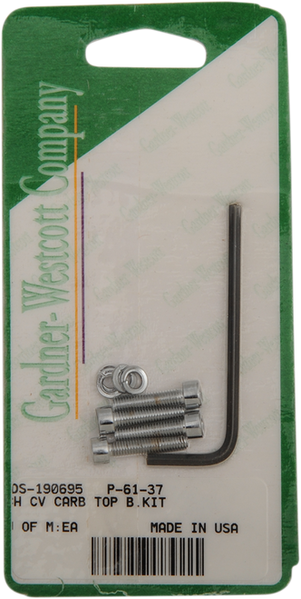 Gardner-Westcott #P-61-37 - Bolt Kit - CV Carburetor - Top Cover - Socket-Head - Chrome