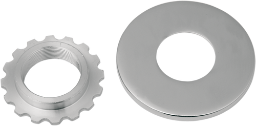 Steering Stem Bearing Adjusting Nut with Dust Cover - Chrome