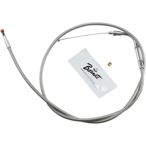 Barnett #102304001406 - Stainless Steel Idle Cable - +6" - Dyna/FXR/Softail