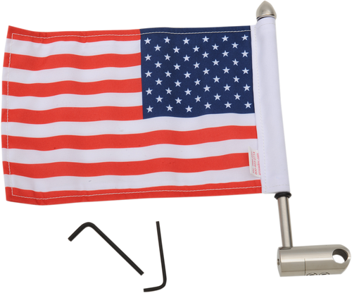 Luggage Rack Flag Mount - 5/8" Round - With 6" X 9" Flag