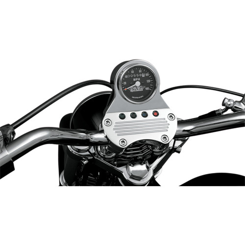 Drag Specialties - 2.4" MPH Mini LED Mechanical Speedometer/Indicators - Chrome Housing - Black Face - 2:1