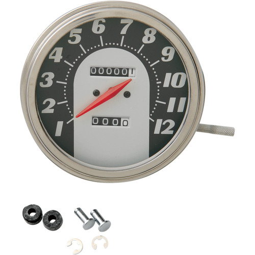 Drag Specialties - 5" MPH FL-'62-'67 Style 1:1 Speedometer - Black Face