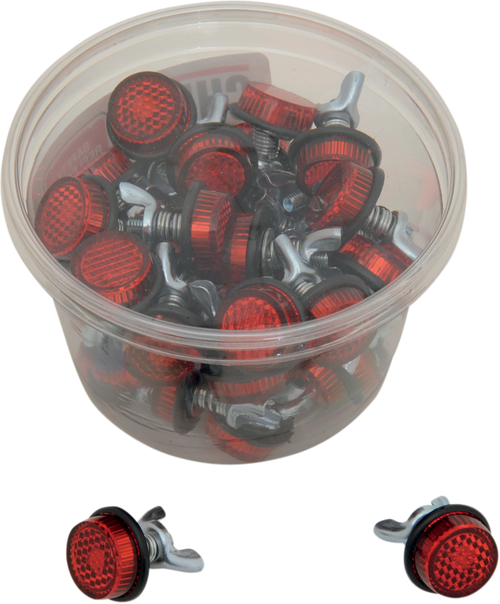 License Plate Reflectors - 40ct Tub - Red