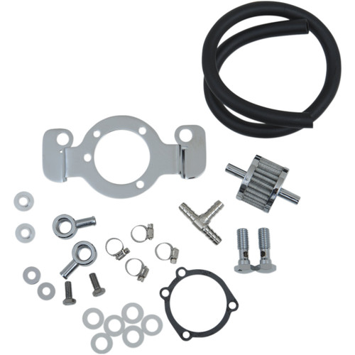 Drag Specialties - Crankcase Breather with Support Bracket Kit - Sportster