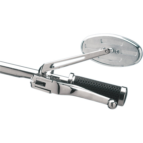 Drag Specialties - Mirror - Stealth II - Side View - Oval - Chrome w/Anti-Glare Blue Tint