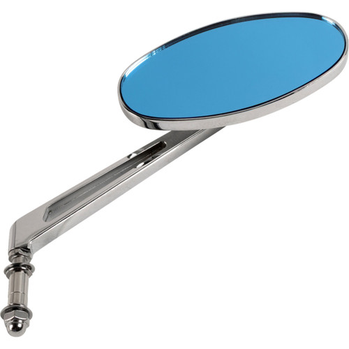 Drag Specialties - Mirror - Stealth II - Side View - Oval - Chrome w/Anti-Glare Blue Tint