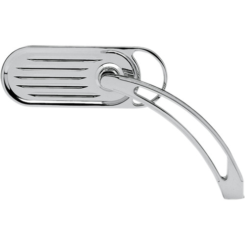 Arlen Ness #13-040 - Mirror - Side View - Grooved Slingshot - Oval - Chrome