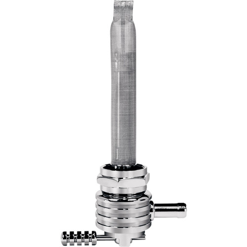 Pingel #6311-CRF - Round Fuel Valve - Finned Chrome - 22 mm