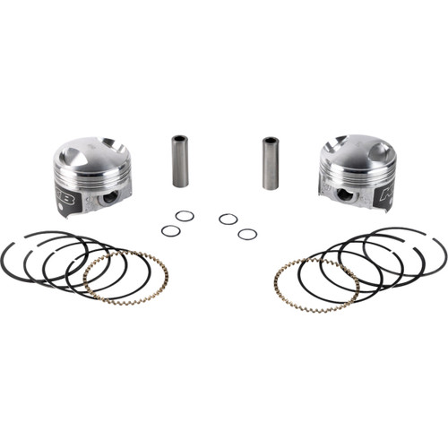KB Performance #KB297.010 - Piston Kit - 3.498" +0.010" - 8.3:1 CR - 4.250" Stroke - 80" Big Twin