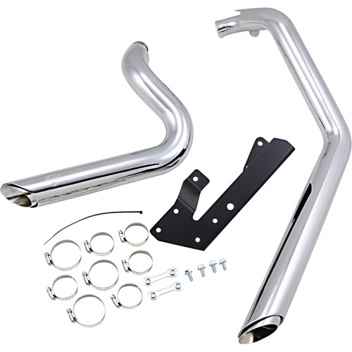 Vance & Hines #17219 - Shortshots Staggered Exhaust System - Chrome