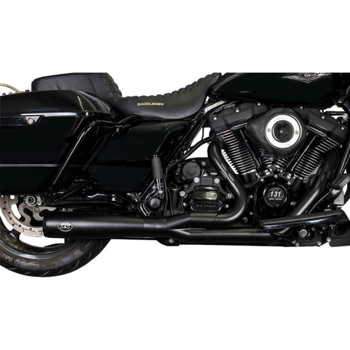 S&S Cycle #550-1028 - 2-into-1 Diamondback Exhaust System - Guardian Black - Race Only