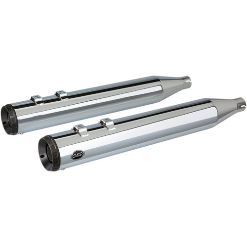 S&S Cycle #550-0689 - Grand National Slip-On Mufflers - Chrome - FLT '95-'16